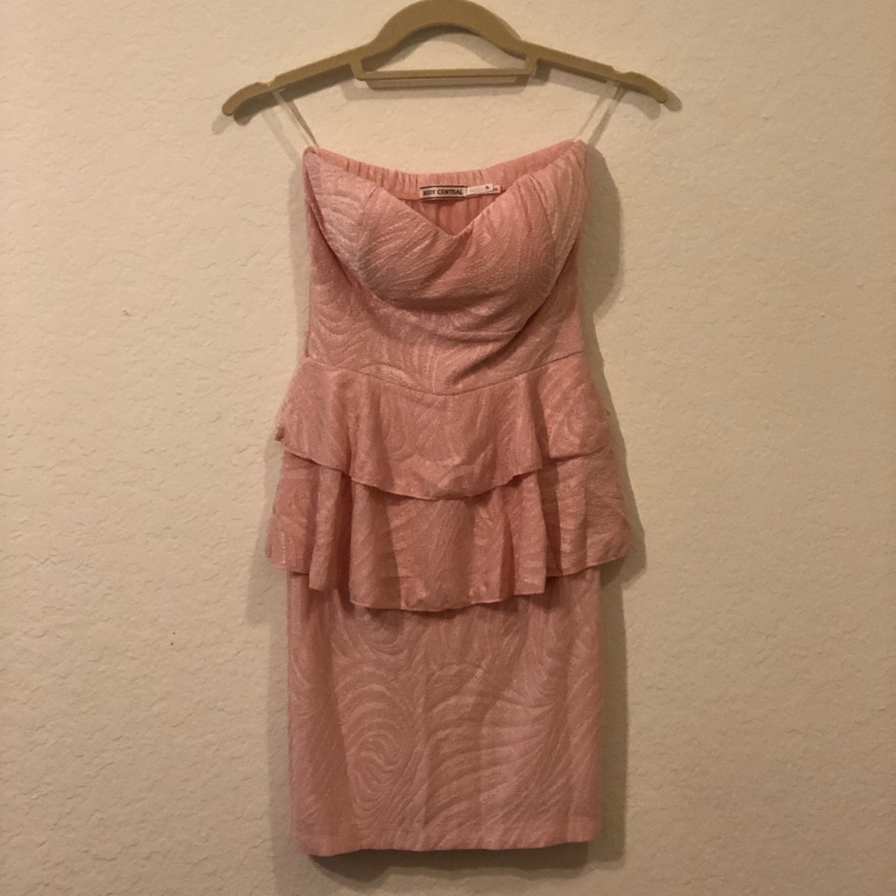 Body Central Light Pink Strapless Dress